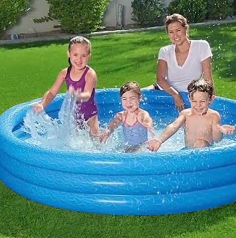 alberca inflable azul