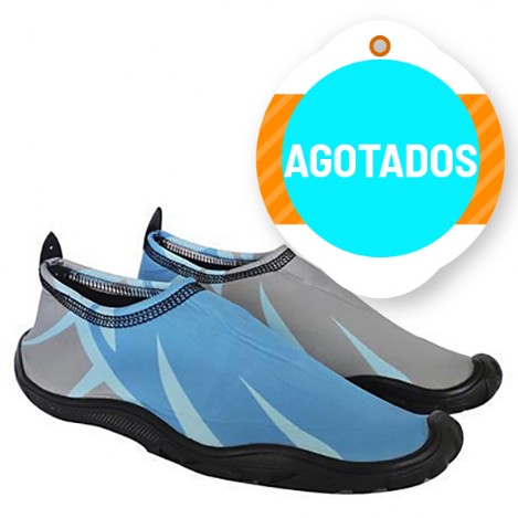zapato playero para adulto en color azul con gris
